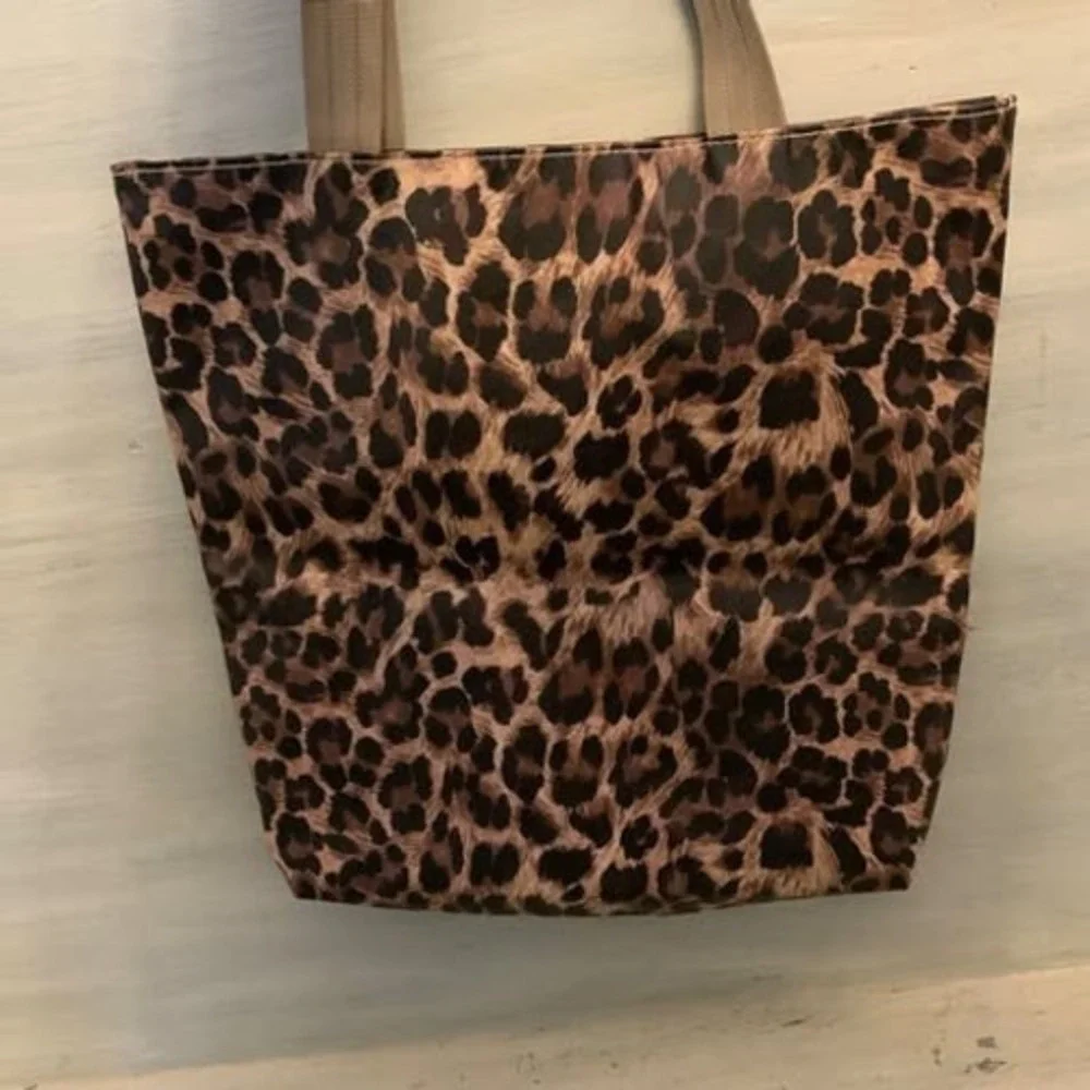 Color Garden Handmade Leopard Print Shoulder Tote Bag Purse Good Condition